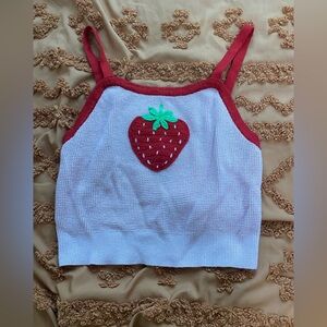 Hot Topic Red and Pink Strawberry Tank Top